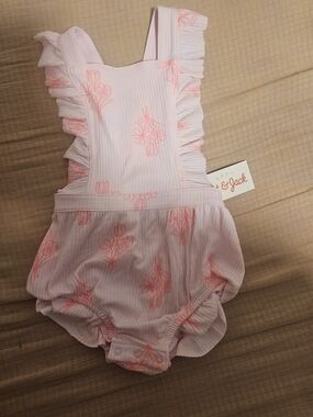 Cat & Jack Pink Floral Ruffle Romper